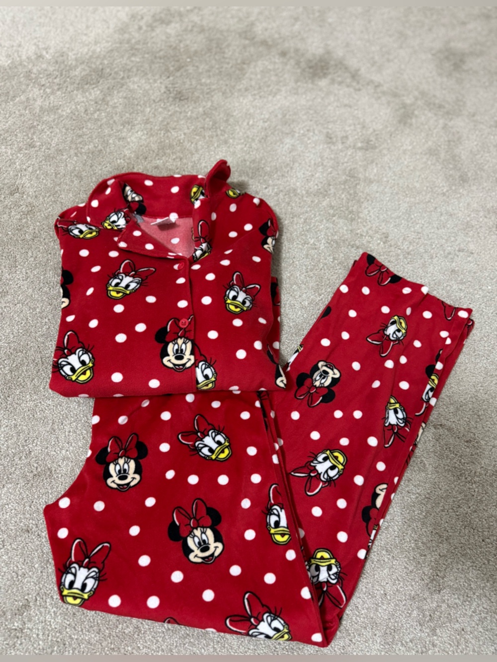Disney Red Minnie Mouse & Daisy Polka Dot Kids Pajama Set